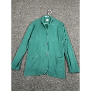 J. Crew Schoolboy Sweater Blazer Women's XL Green Button Front Preppy Cotton